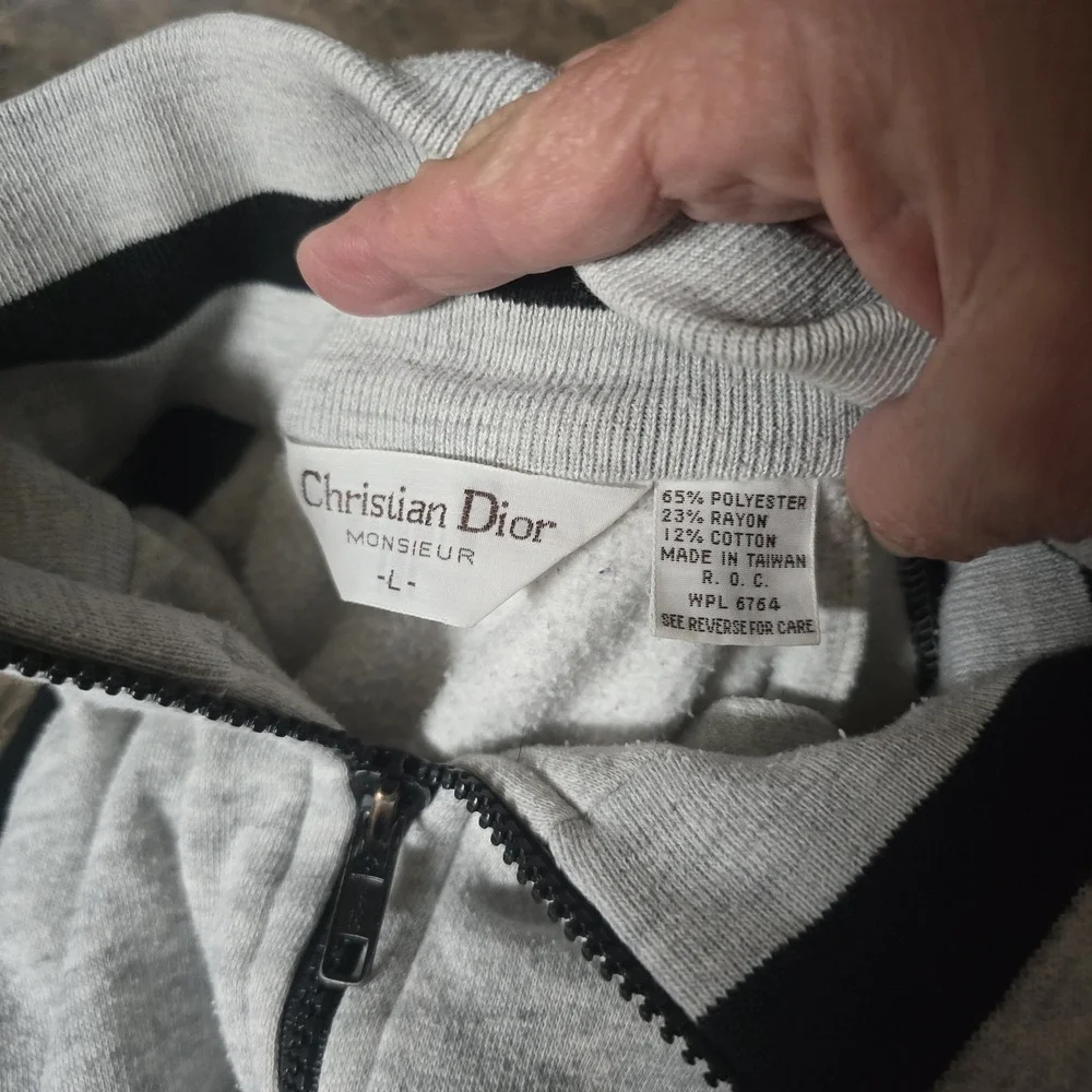 Christian Dior Monsieur  Vintage Track Top Sport Bomber Jacket sz L